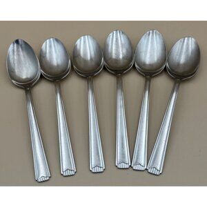 Set Of 6 Insico Stainless USA International INS102 Oval Soup Spoons
